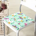- Flower pattern with decorative insects - Realhomes Yeşil Zeminde Kelebekler Dijital Baskılı Özel Tasarım Modern Fermuarlı Sandalye Minderi Realhomes