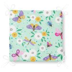 - Flower pattern with decorative insects - Realhomes Yeşil Zeminde Kelebekler Dijital Baskılı Özel Tasarım Modern Fermuarlı Sandalye Minderi Realhomes