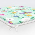 - Flower pattern with decorative insects - Realhomes Yeşil Zeminde Kelebekler Dijital Baskılı Özel Tasarım Modern Fermuarlı Sandalye Minderi Realhomes