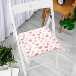 - Print - Realhomes Kızıl Kelebek Motifli Dijital Baskılı Özel Tasarım Modern Fermuarlı Sandalye Minderi Realhomes