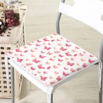 - Print - Realhomes Kızıl Kelebek Motifli Dijital Baskılı Özel Tasarım Modern Fermuarlı Sandalye Minderi Realhomes