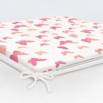 - Print - Realhomes Kızıl Kelebek Motifli Dijital Baskılı Özel Tasarım Modern Fermuarlı Sandalye Minderi Realhomes