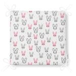 Renkli Tavşan Desenli Dijital Baskılı Özel Tasarım Modern Fermuarlı Sandalye Minderi Realhomes