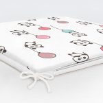 Uçan Balonlu Panda Desenli Dijital Baskılı Özel Tasarım Modern Fermuarlı Sandalye Minderi Realhomes