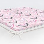 Pembe Zeminde Gökkuşağı Desenli Dijital Baskılı Özel Tasarım Modern Fermuarlı Sandalye Minderi Realhomes