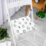 Çocuk Odası Sevimli Penguen Temalı Dijital Baskılı Özel Tasarım Modern Fermuarlı Sandalye Minderi Realhomes