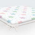 - Frm-1354-Gorsel-5 - Realhomes Beyaz Zemin Rengarenk Yıldız Motifli Dijital Baskılı Özel Tasarım Modern Fermuarlı Sandalye Minderi Realhomes