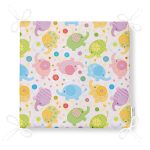 Rengarenk Sevimli Fil Desenli Dijital Baskılı Özel Tasarım Modern Fermuarlı Sandalye Minderi Realhomes