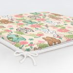 Sevimli Orman Hayvanları Desenli Dijital Baskılı Özel Tasarım Modern Fermuarlı Sandalye Minderi Realhomes