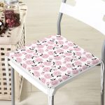 - Print - Realhomes Pembe Gülümseyen Elmalar Motifli Dijital Baskılı Özel Tasarım Modern Fermuarlı Sandalye Minderi Realhomes