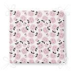 - Print - Realhomes Pembe Gülümseyen Elmalar Motifli Dijital Baskılı Özel Tasarım Modern Fermuarlı Sandalye Minderi Realhomes