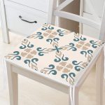 - Frm-2220-Gorsel - Realhomes Krem Zeminli Dijital Baskılı Modern Fermuarlı Sandalye Minderi Realhomes