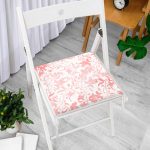 Pembe Yaprak Temalı Dijital Baskılı Fermuarlı Sandalye Minderi Realhomes