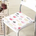 - Frm-2421-Gorsel-3 - Realhomes Pudra Renk Prenses Taç Motifli Dijital Baskılı Modern Fermuarlı Sandalye Minderi Realhomes