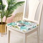 - Frm-2477-Gorsel-3 - Realhomes Siyah Puanlı Mavi Palmiye Modern Dijital Baskılı Fermuarlı Sandalye Minderi Realhomes