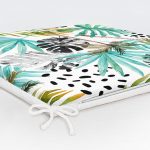 - Frm-2477-Gorsel-5 - Realhomes Siyah Puanlı Mavi Palmiye Modern Dijital Baskılı Fermuarlı Sandalye Minderi Realhomes