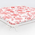 Beyaz Zemin Yılbaşı Temalı Özel Tasarımlı Dijital Baskılı Modern Fermuarlı Sandalye Minderi Realhomes