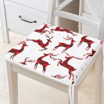 - Frm-3072-Gorsel - Realhomes Ekose Renkli Geyik Desenli Özel Tasarımlı Dijital Baskılı Modern Fermuarlı Sandalye Minderi Realhomes