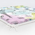 Özel Tasarım Paris Fashion Dijital Baskılı Modern Fermuarlı Sandalye Minderi Realhomes