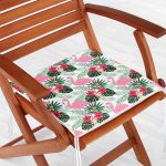 - Frm-3453-Gorsel-1 - Realhomes Realhomes Flamingo Devetabanı Çizimli Özel Tasarım Dijital Baskılı Modern Fermuarlı Sandalye Minderi Realhomes