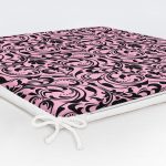 - Frm-3833-Gorsel-5 - Realhomes Pembe Zeminde Siyah Motifler Dijital Baskılı Modern Fermuarlı Sandalye Minderi Realhomes