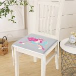 Gri Zeminde Denizkızı Desenli Dijital Baskılı Modern Fermuarlı Sandalye Minderi Realhomes