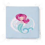 Mavi Zeminde Denizkızı Desenli Dijital Baskılı Modern Fermuarlı Sandalye Minderi Realhomes