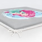 Gri Zeminde Denizkızı Tasarımlı Dijital Baskılı Modern Fermuarlı Sandalye Minderi Realhomes