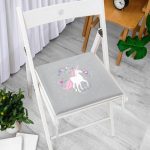 - Frm-4335-Gorsel-1 - Realhomes Gri Zeminde Unicorn Sevimli At Modern Fermuarlı Sandalye Minderi Realhomes