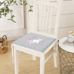 - Frm-4335-Gorsel-2 - Realhomes Gri Zeminde Unicorn Sevimli At Modern Fermuarlı Sandalye Minderi Realhomes