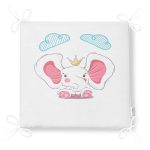 Pembe Sevimli Fil Tasarımlı Modern Fermuarlı Sandalye Minderi Realhomes