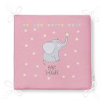 Pembe Zeminde Fil Desenli Özel Tasarımlı Dijital Baskılı Çocuk Odası Fermuarlı Sandalye Minderi Realhomes