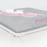 Gri Zeminde Baby Shower Unicorn At Tasarımlı Modern Fermuarlı Sandalye Minderi Realhomes