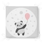 Balon Tutan Panda Desenli Özel Tasarımlı Dijital Baskılı Modern Fermuarlı Sandalye Minderi Realhomes