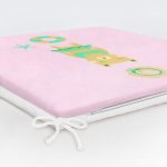 Pembe Zeminde Deniz ve Ayıcık Desenli Modern Fermuarlı Sandalye Minderi Realhomes