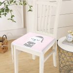 Pembe Zeminde Ayıcık Tasarımlı Modern Fermuarlı Sandalye Minderi Realhomes