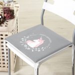 - Frm-4554g-Gorsel-3 - Realhomes Gri Zeminde Unicorn At Tasarımlı Modern Fermuarlı Sandalye Minderi Realhomes