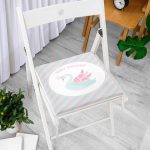 - Frm-4571-Gorsel-1 - Realhomes Pembe Yeşil Çizgili Kuğu Tasarımlı Modern Fermuarlı Sandalye Minderi Realhomes