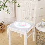 - Frm-4571-Gorsel-2 - Realhomes Pembe Yeşil Çizgili Kuğu Tasarımlı Modern Fermuarlı Sandalye Minderi Realhomes