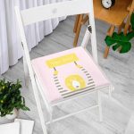 - Frm-4584-Gorsel-1 - Realhomes Pembe Zeminde Unicorn Geyikler Tasarımlı Modern Fermuarlı Sandalye Minderi Realhomes