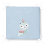 Mavi Zemin Sevimli Baykuş Desenli Özel Tasarımlı Dijital Baskılı Çocuk Odası Fermuarlı Sandalye Minderi Realhomes