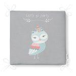 - Frm-4614-Gorsel-4 - Realhomes Gri Zemin Sevimli Baykuş Desenli Özel Tasarımlı Dijital Baskılı Çocuk Odası Fermuarlı Sandalye Minderi Realhomes