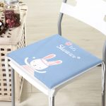 Mavi Zemin Baby Shower Temalı Tavşan Desenli Dijital Baskılı Çocuk Odası Fermuarlı Sandalye Minderi Realhomes