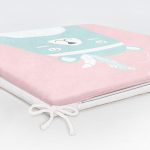 Pembe Zemin Sevimli Ayıcık Desenli Özel Tasarımlı Dijital Baskılı Modern Fermuarlı Sandalye Minderi Realhomes