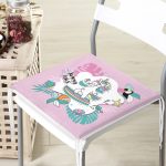 - Frm-4679-Gorsel-3 - Realhomes Pembe Zemin Tatil Temalı Unicorn Desenli Dijital Baskılı Modern Fermuarlı Sandalye Minderi Realhomes