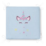 Mavi Zeminde Unicorn Ve Yıldız Motifli Dijital Baskılı Modern Fermuarlı Sandalye Minderi Realhomes