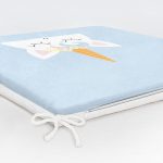 Mavi Zeminde Sevimli Unicorn Desenli Dijital Baskılı Modern Fermuarlı Sandalye Minderi Realhomes