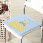 - Frm-4695-Gorsel-3 - Realhomes Mavi Zeminde Sarı Kurdeleli Tavşan Desenli Dijital Baskılı Çocuk Odası Fermuarlı Sandalye Minderi Realhomes