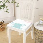 - Frm-4709b-Gorsel-2 - Realhomes Beyaz Zeminde Sevimli Fil Desenli Dijital Baskılı Çocuk Odası Fermuarlı Sandalye Minderi Realhomes