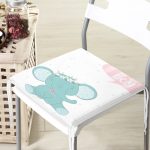 - Frm-4709b-Gorsel-3 - Realhomes Beyaz Zeminde Sevimli Fil Desenli Dijital Baskılı Çocuk Odası Fermuarlı Sandalye Minderi Realhomes